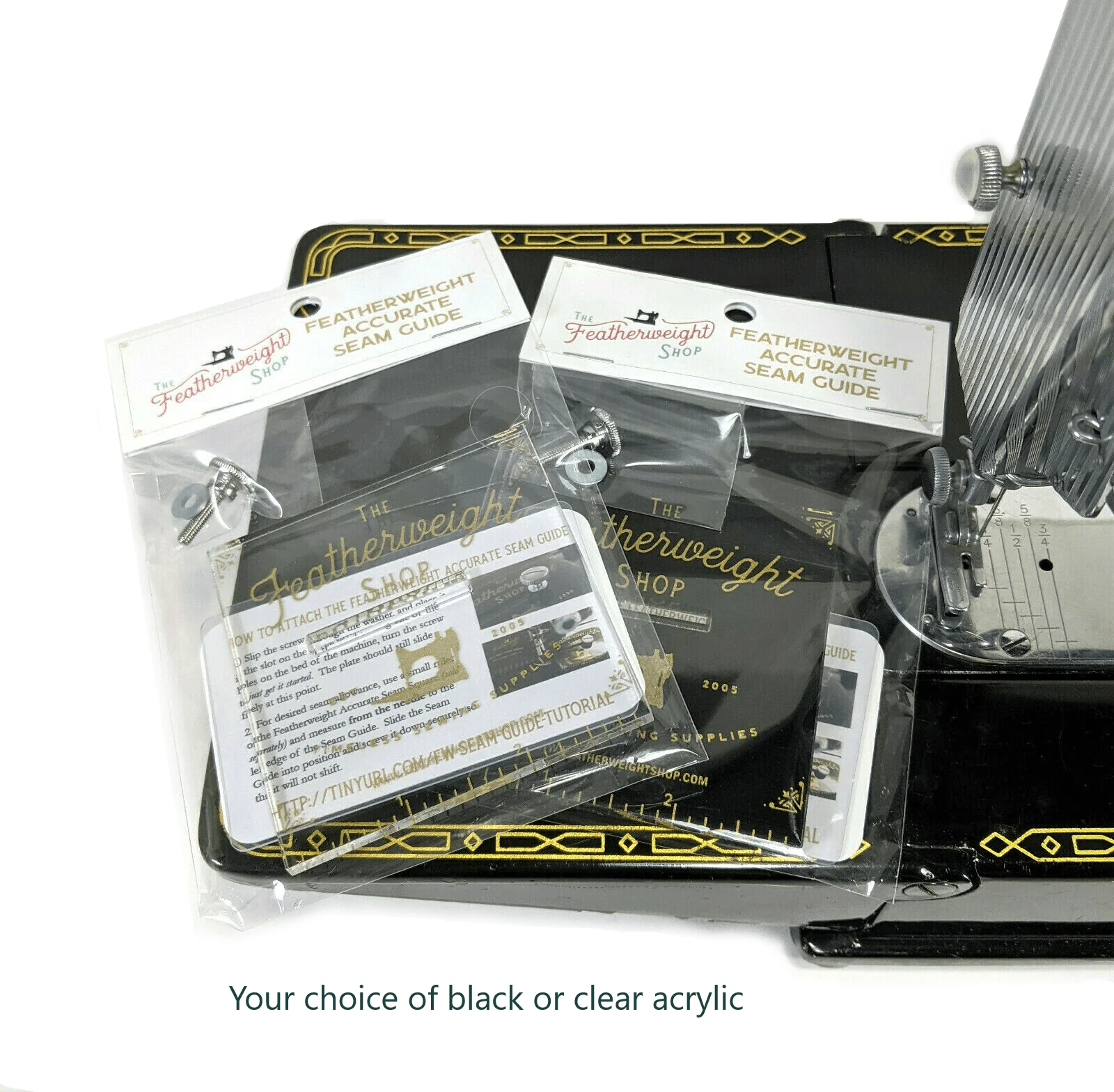 Singer Featherweight Accurate Seam Guide in Black or Clear Acrylic Great For Many Models! - Image 3