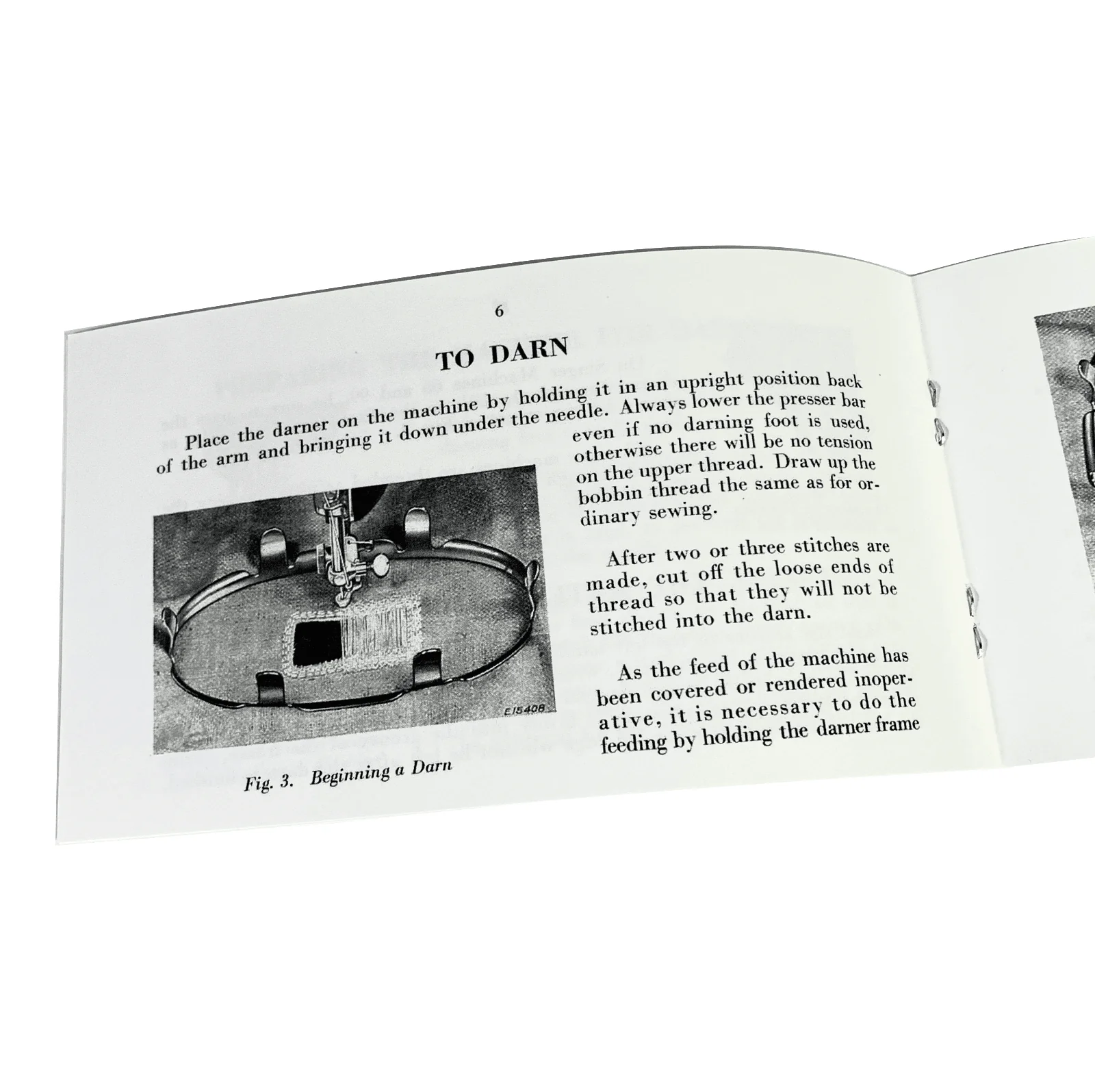 Singer Flat Work Darner Embroidery Hoop 36088 Instruction Manual New Reproduction - Image 2