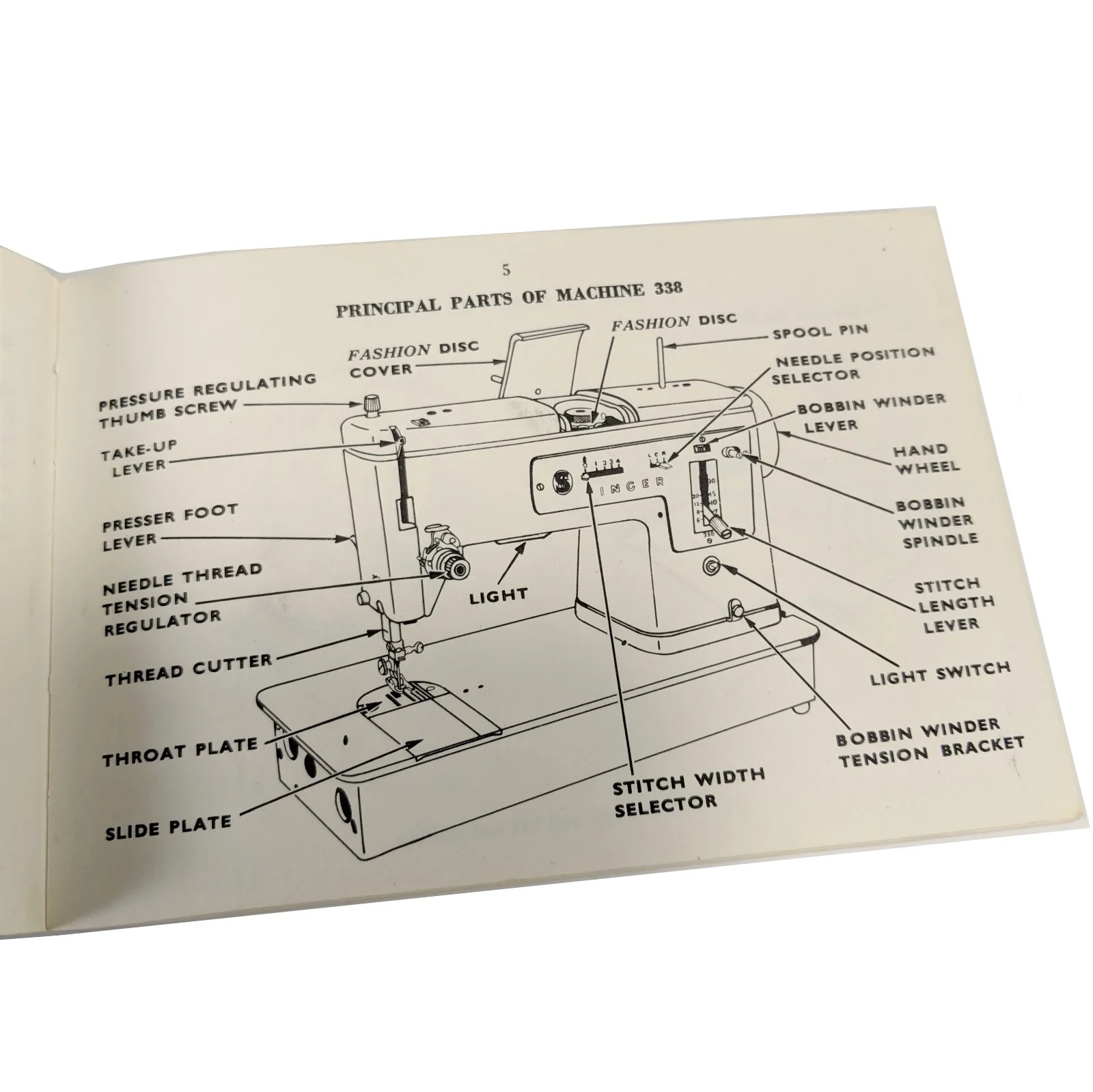 Singer Model 338 Sewing Machine Instruction Manual Vintage Original 1964 - Image 2