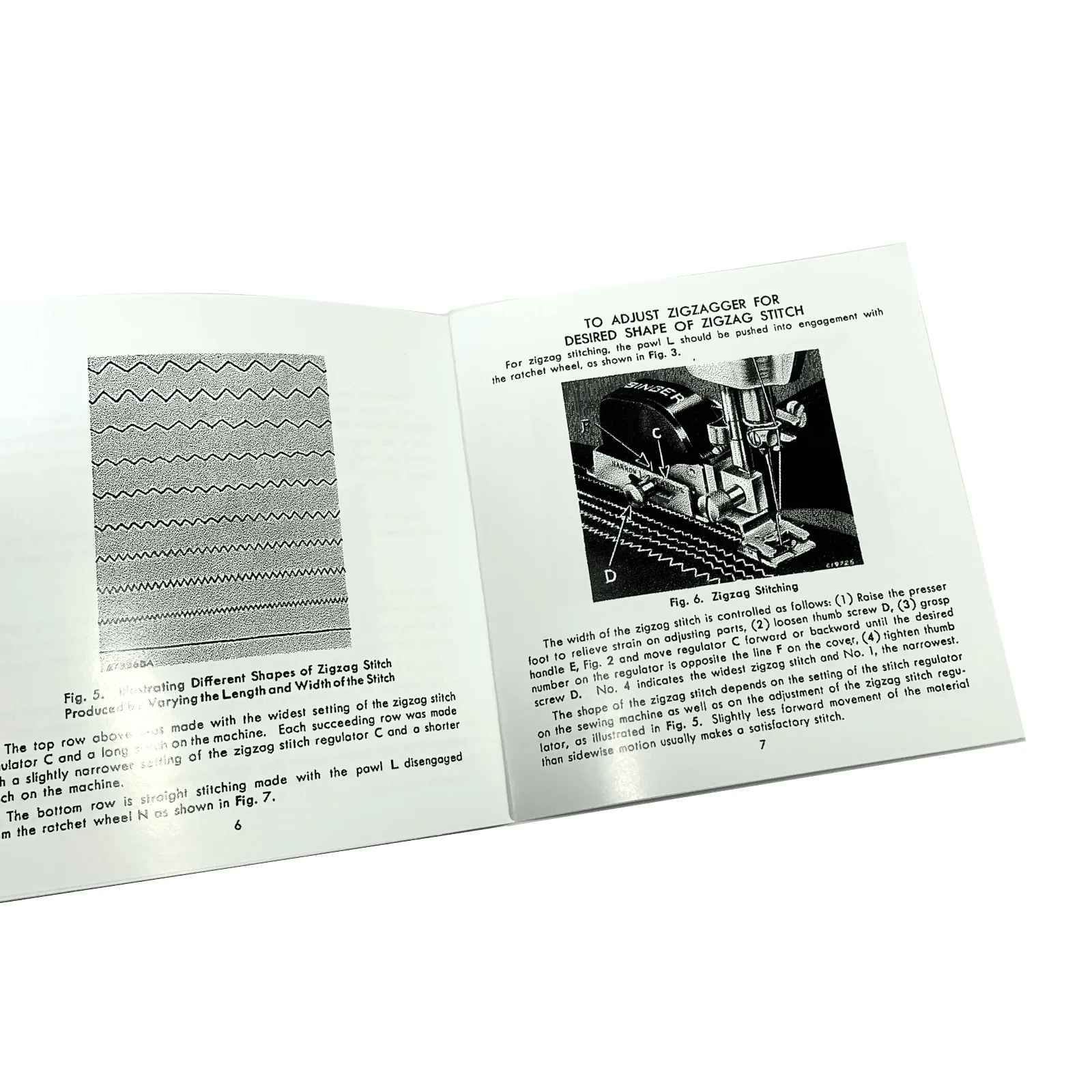 Singer Sewing Machine Adjustable Zigzag Attachment 160620 Instruction Manual New - Image 3