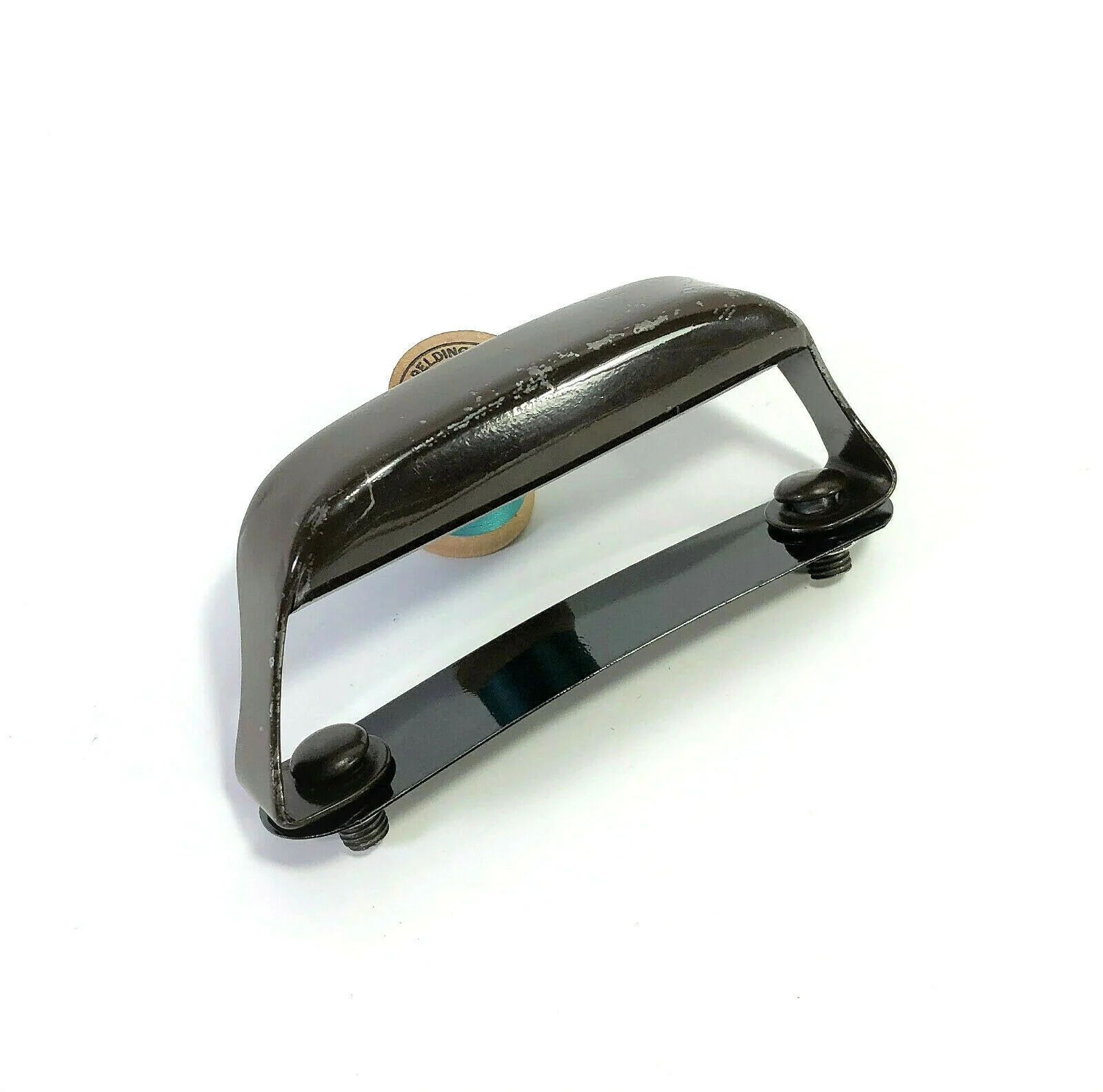 Singer Sewing Machine Bentwood Case Brown Steel Handle Simanco - Image 2