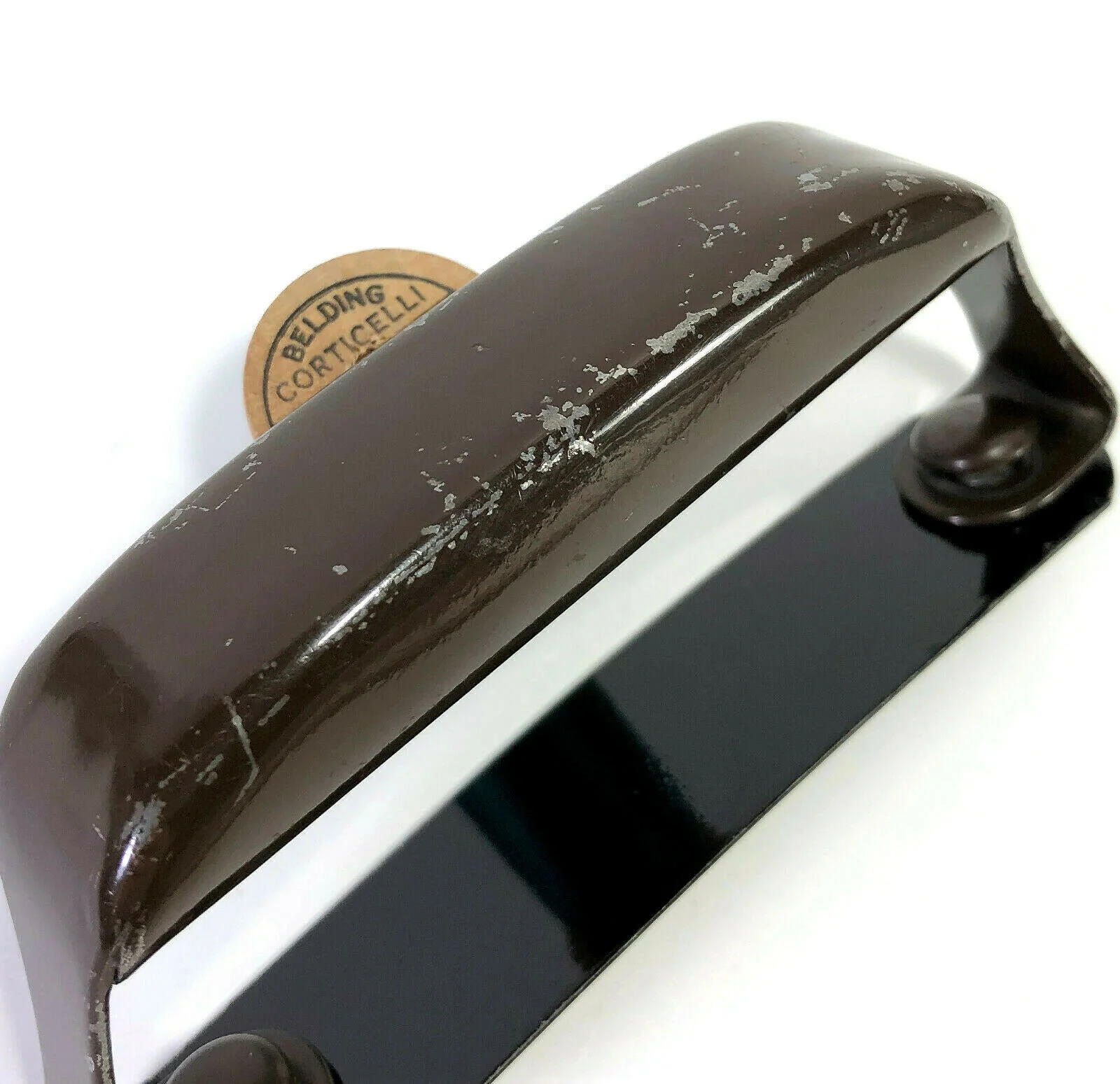 Singer Sewing Machine Bentwood Case Brown Steel Handle Simanco - Image 3