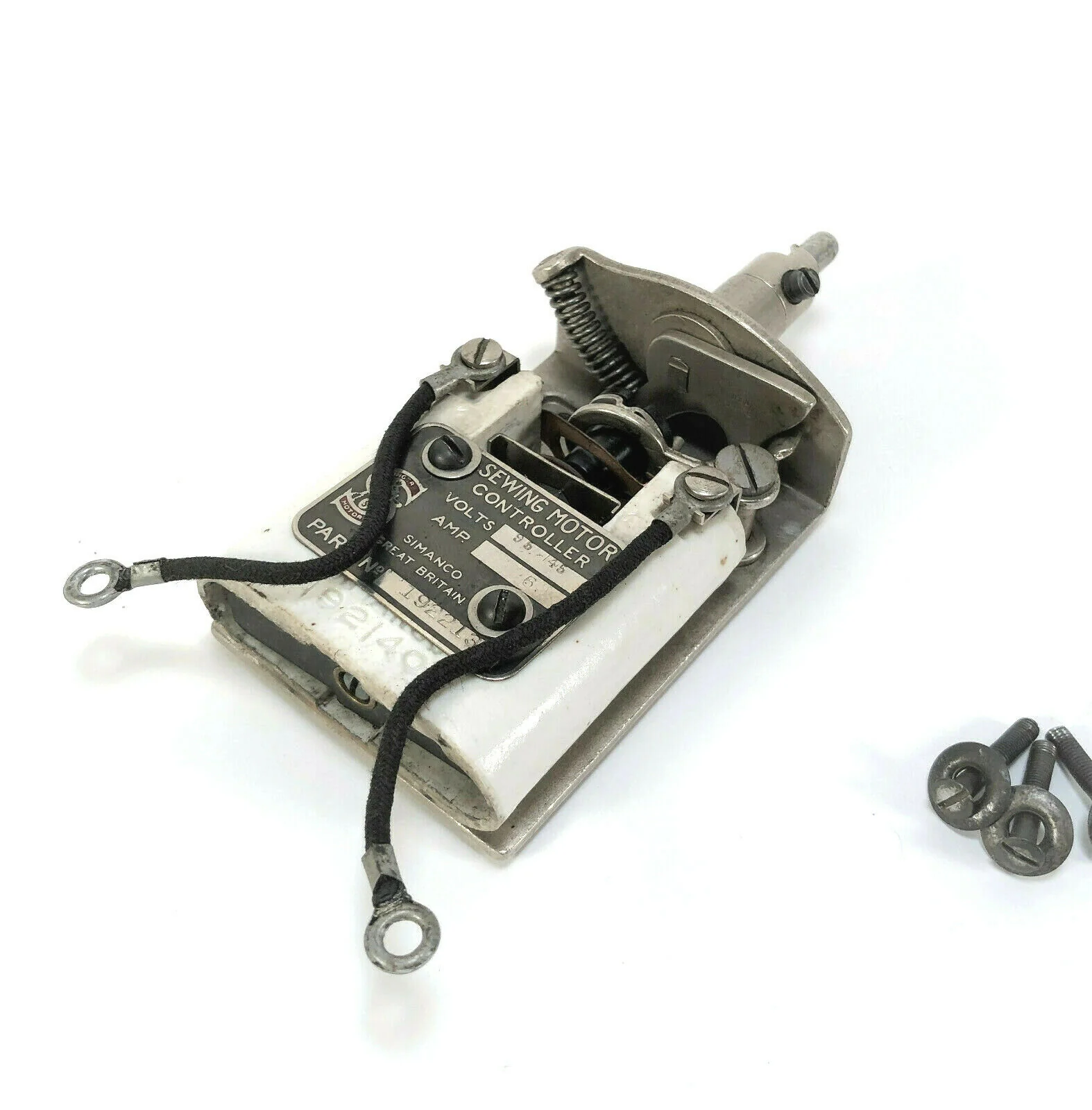 Singer Sewing Machine Bentwood Case Knee Lever Motor Controller Simanco 192213 - Image 4