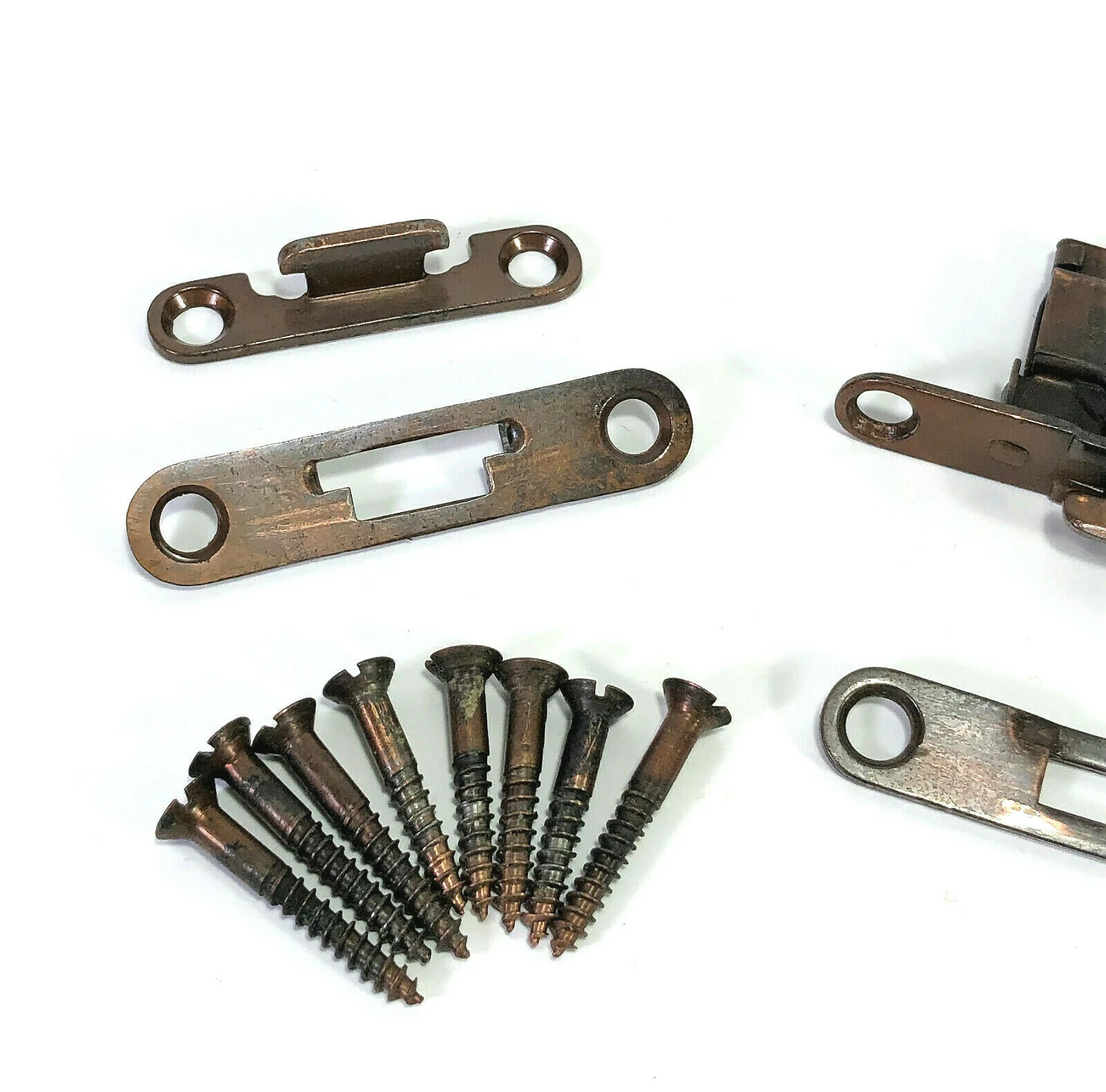 Singer Sewing Machine Bentwood Case Lock and Latch Plate Set in Bronze Copper Simanco - Image 3