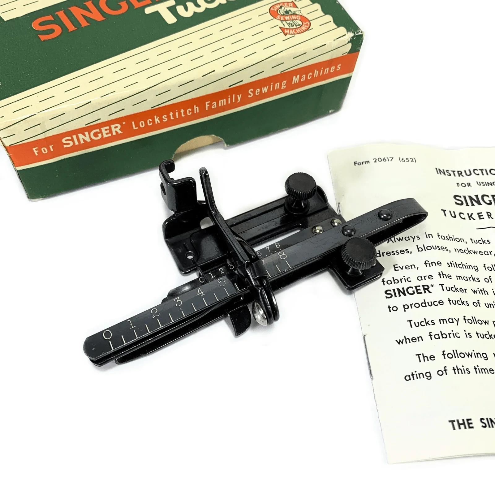 Singer Sewing Machine Blackside Low Shank Tucker Foot Attachment in Box Simanco 36583 - Image 2