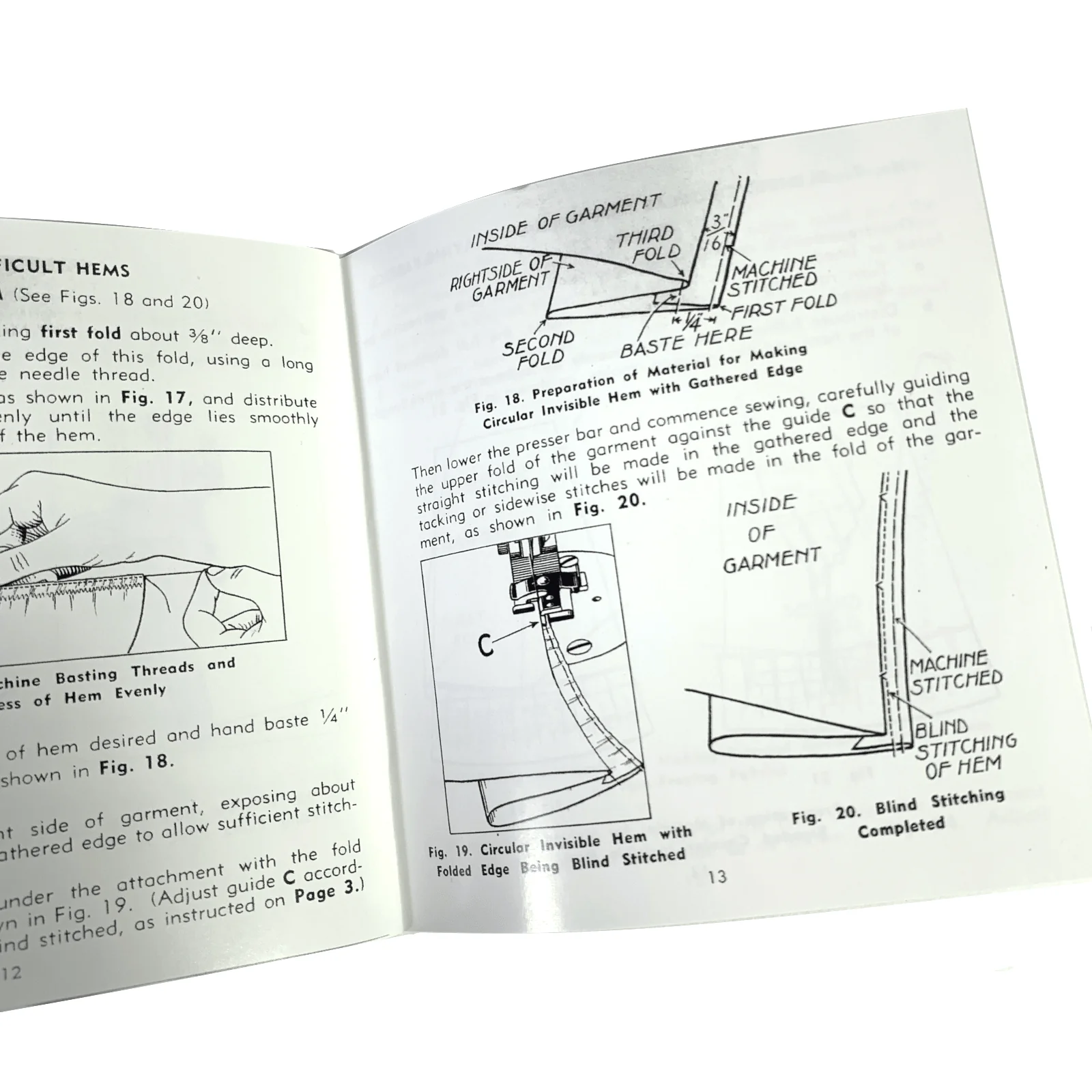Singer Sewing Machine Blind Stitch Attachment 160616 Instruction Manual New Reproduction - Image 2