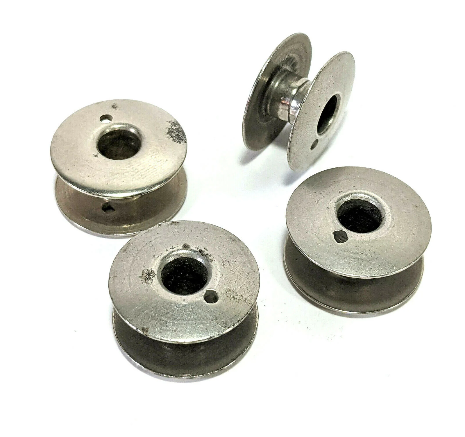 Singer Sewing Machine Class 66 Bobbins Vintage Molded Steel One Hole Lot of 4 - Image 2