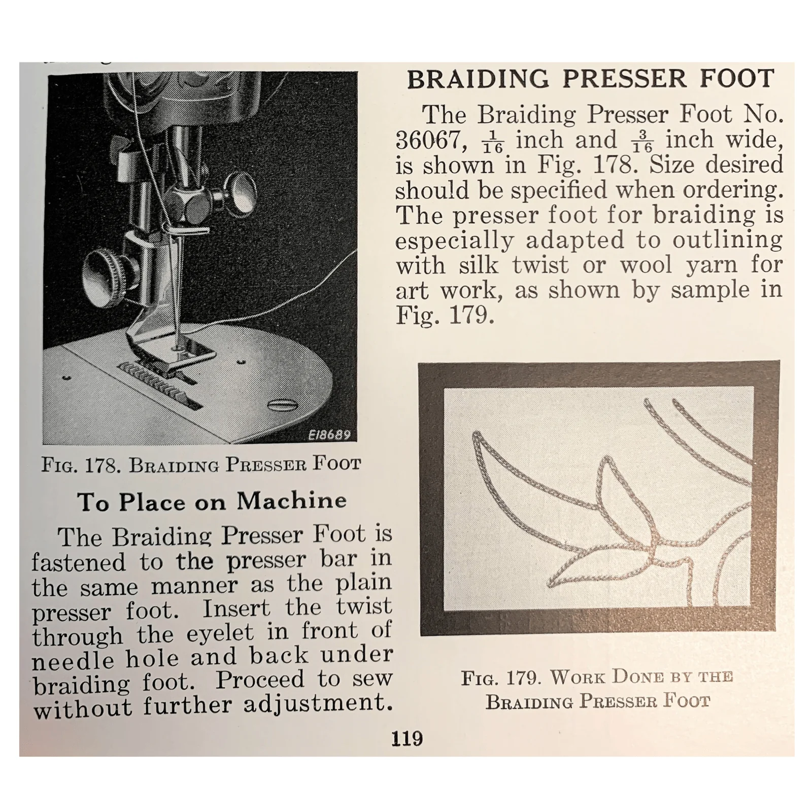 Singer Sewing Machine Low Shank 1/16 Braider Braiding Foot Simanco 36067 - Image 3
