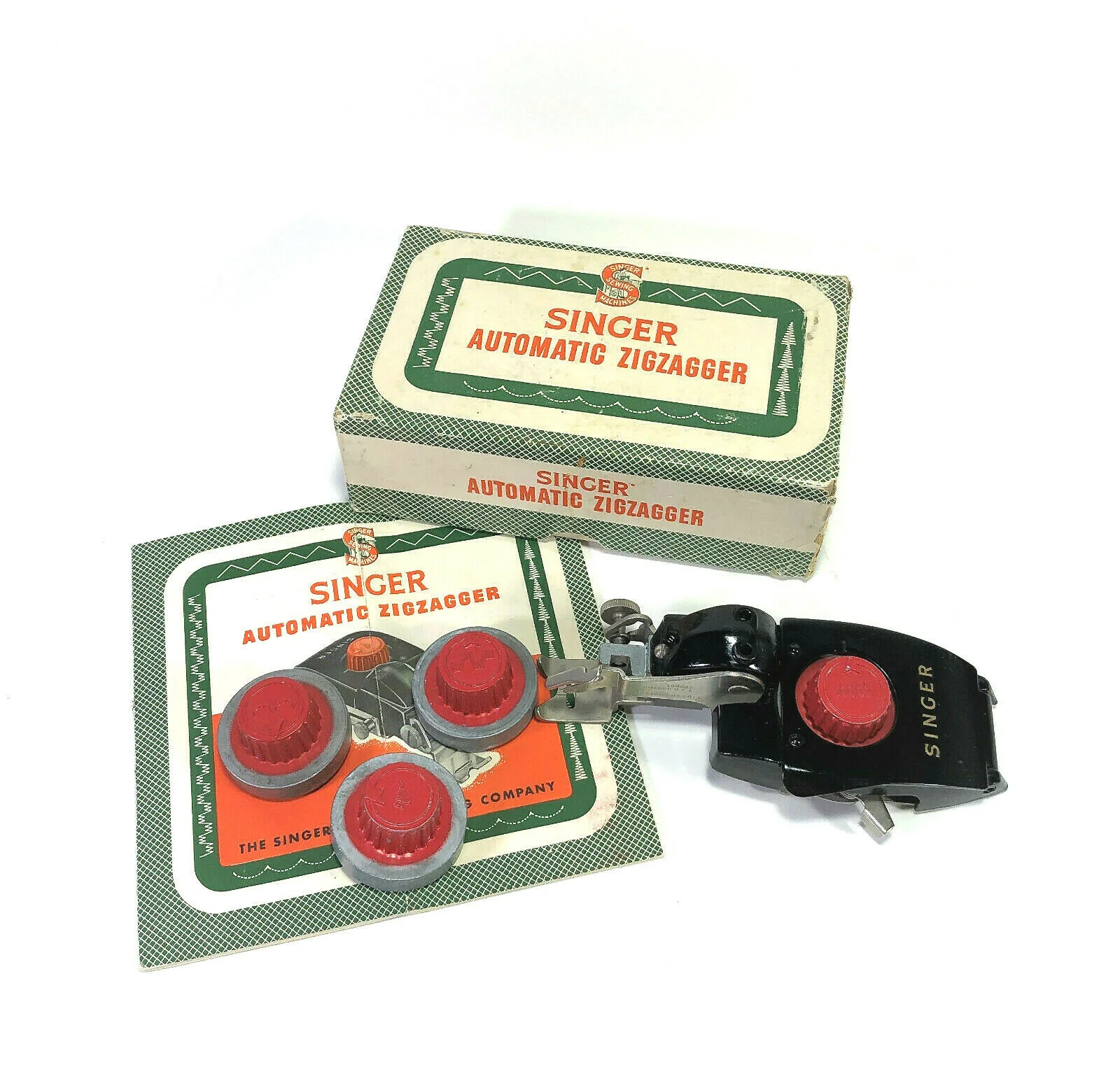 Singer Sewing Machine Low Shank Automatic Zigzagger Attachment in Box 160985 161102 161157