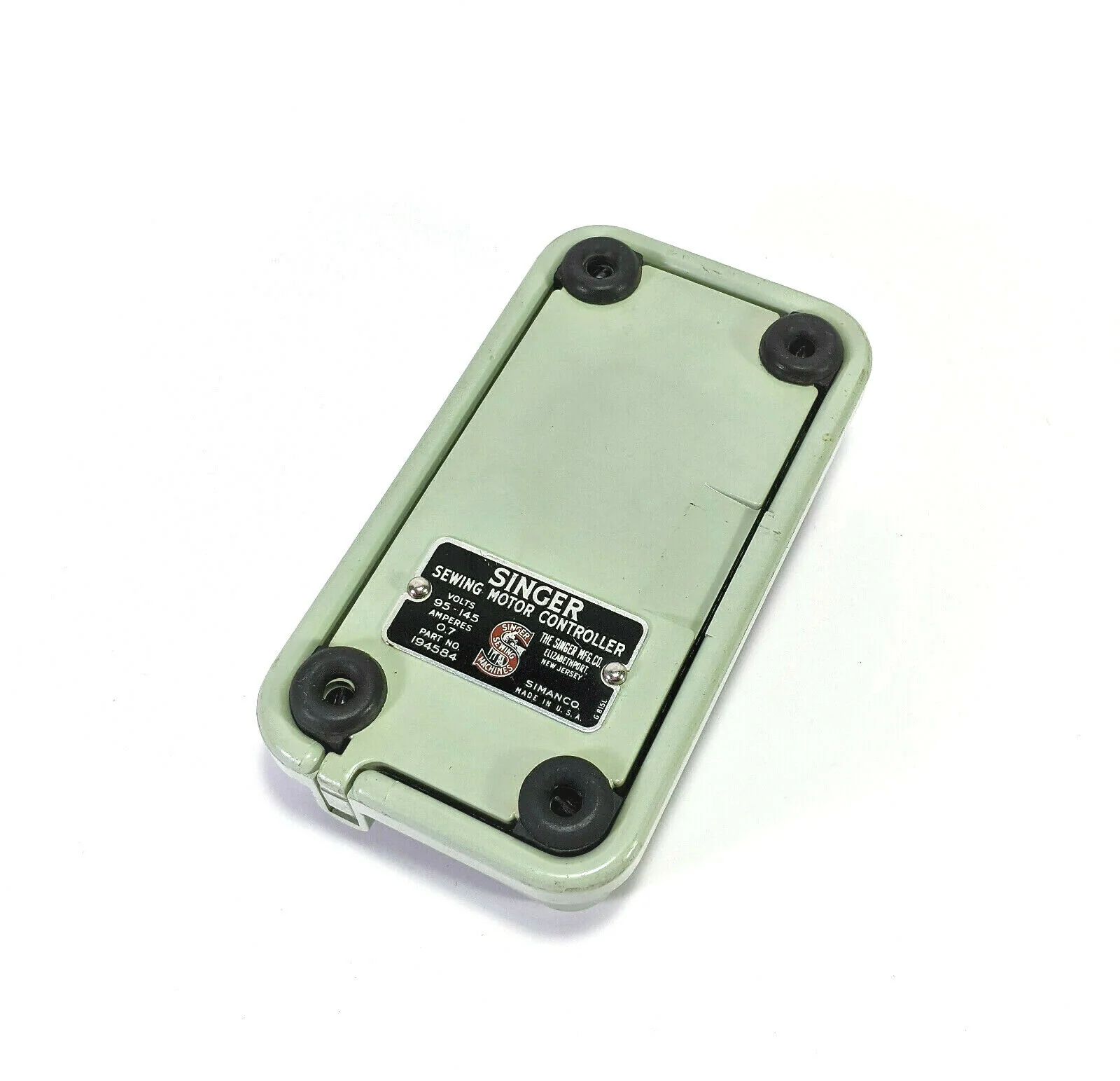 Singer Sewing Machine Mint Green Bakelite Pedal Speed Controller Simanco 194584 - Image 3