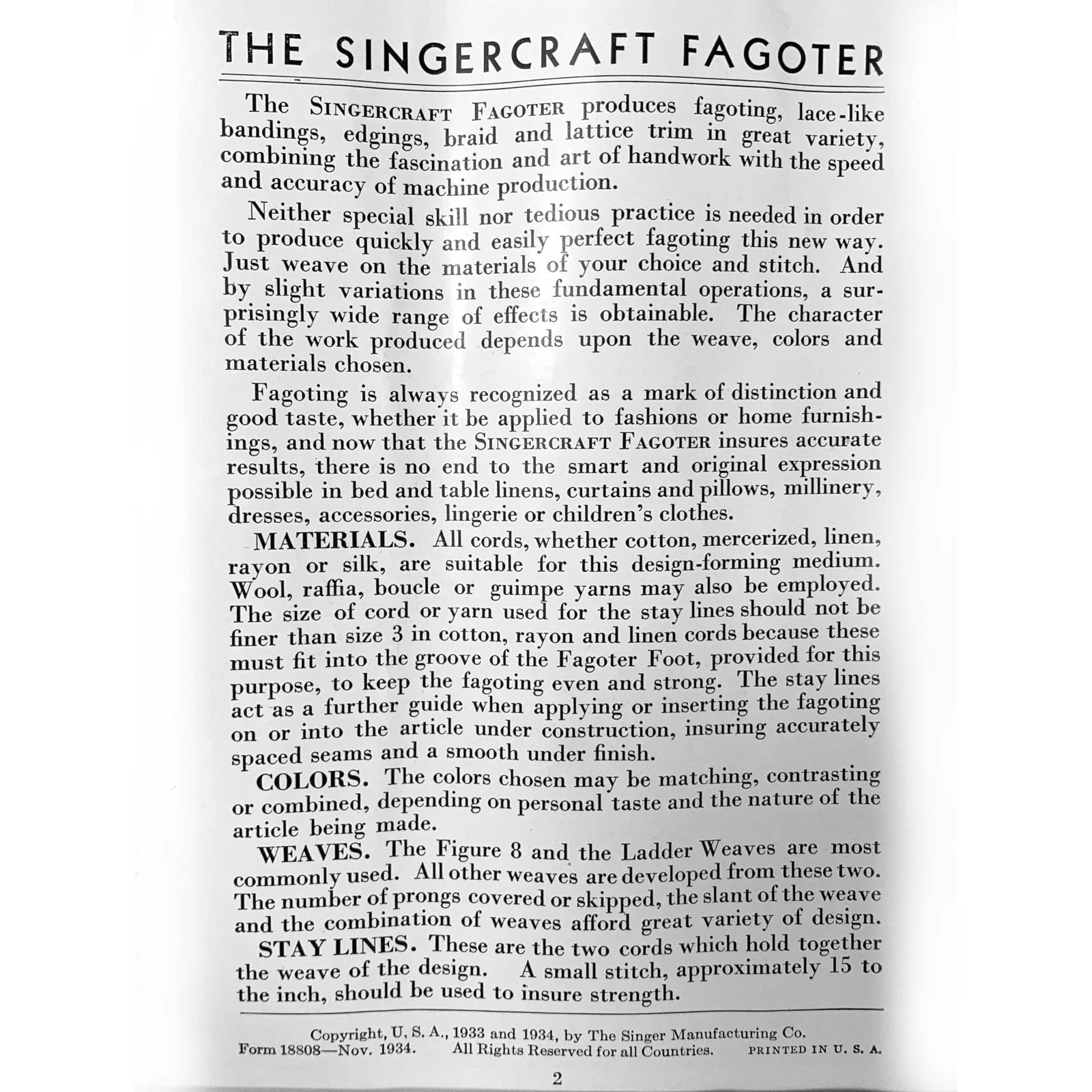 Singer Sewing Machine Singercraft Fagoter Complete Set Simanco 121255 Rare - Image 5