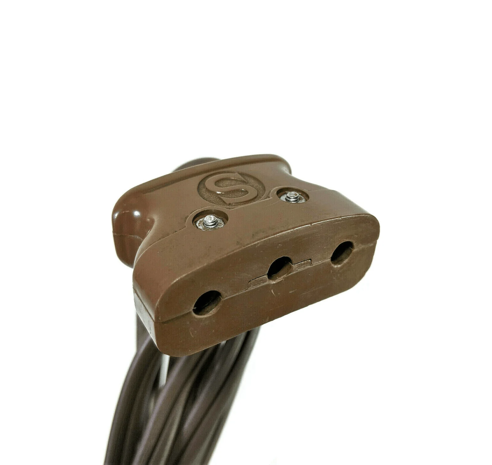 Singer Sewing Machine Single Lead 3 Prong Power Cord w Brown Bakelite Plug Simanco - Image 2