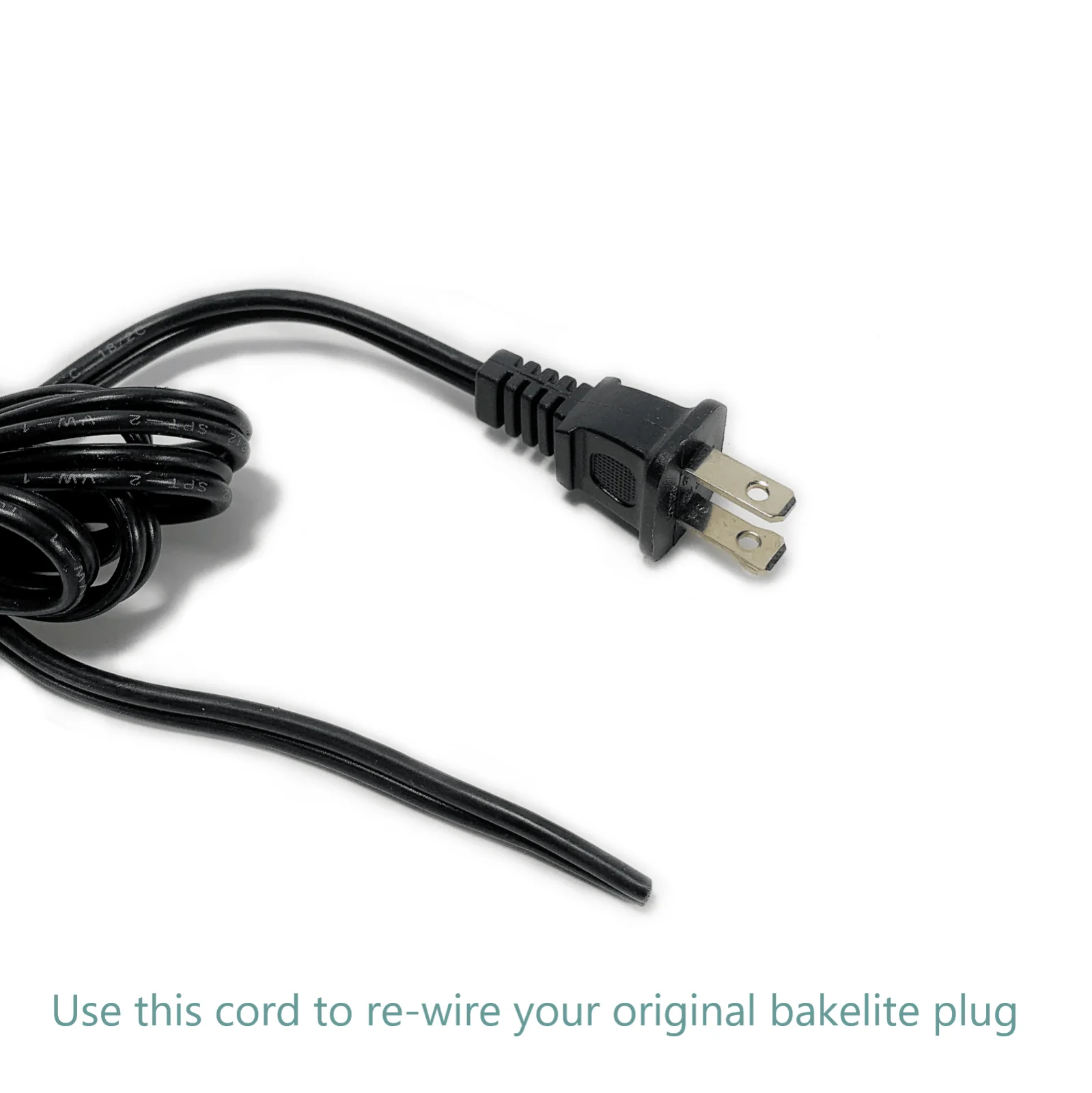 Singer Sewing Machine Single Lead Power Cord w Wall Plug Re-Wire Your Original Bakelite Plug! - Image 2