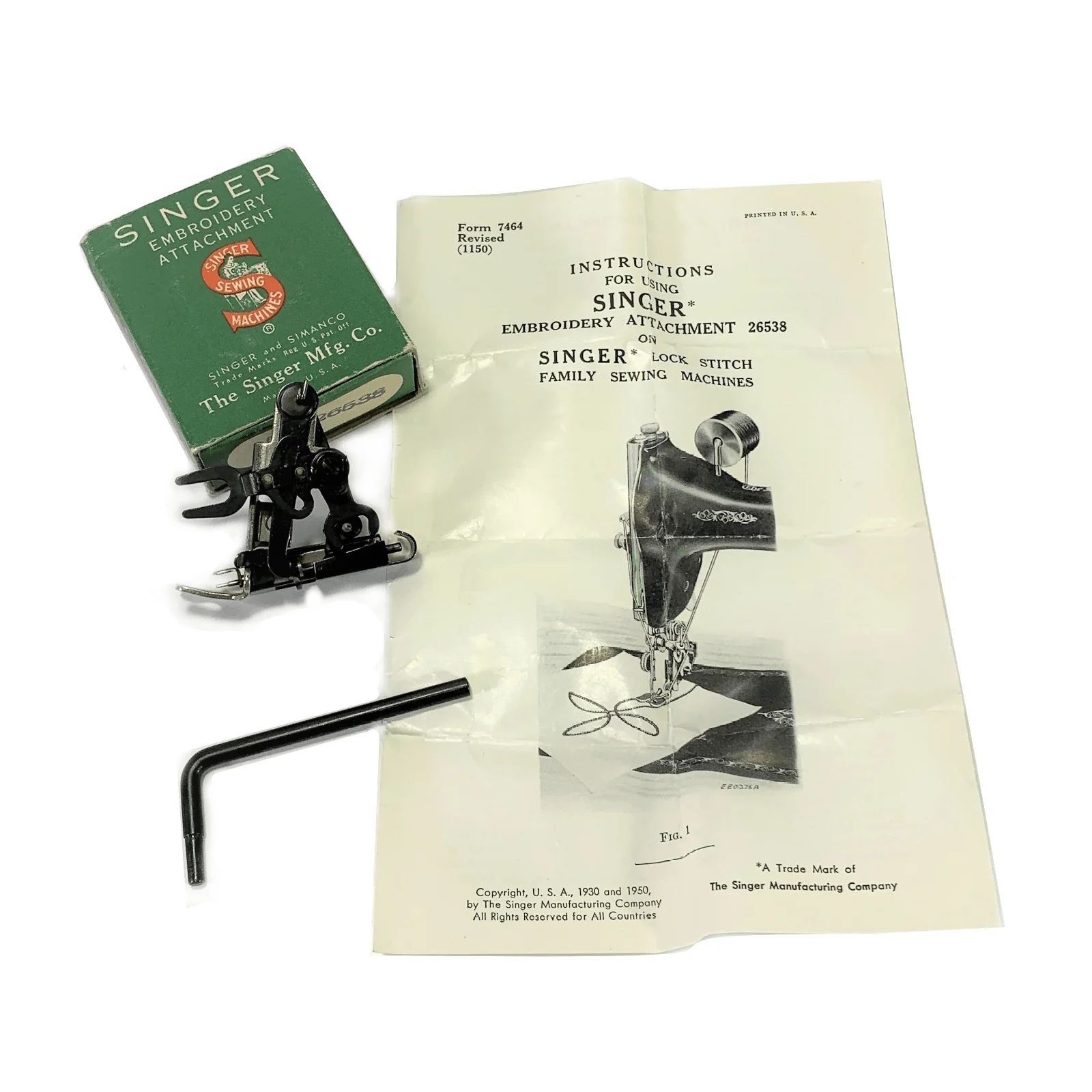 Singer Sewing Machine Single Thread Embroidery Attachment Simanco 26538 - Image 2