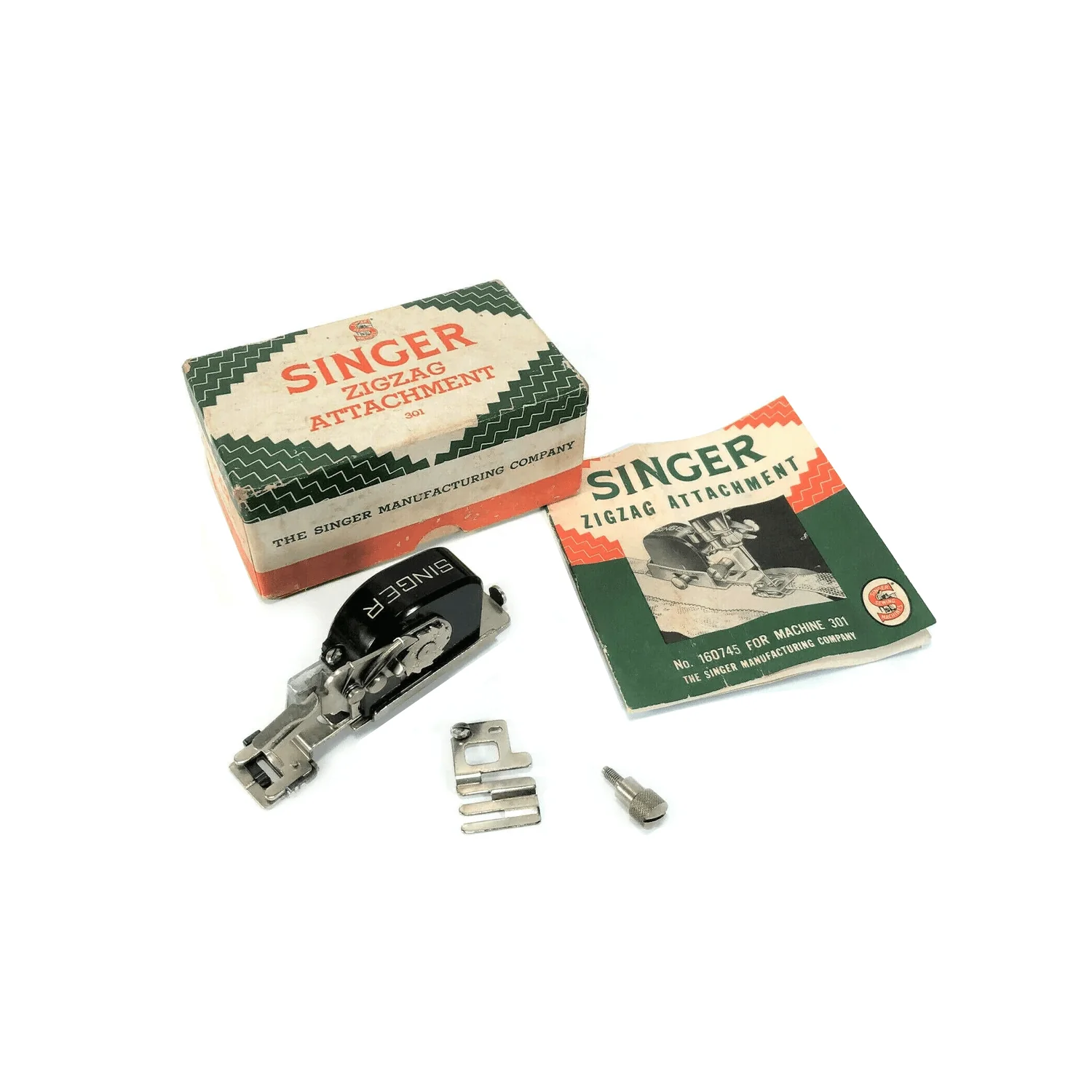 Singer Sewing Machine Slant Shank Zigzag Attachment Zigzagger Simanco 160745