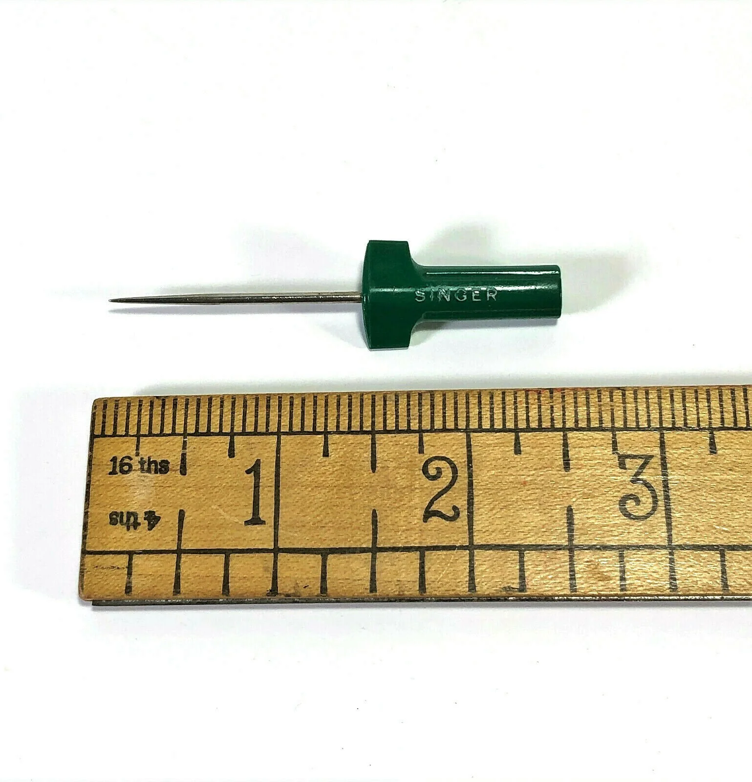 Singer Sewing Machine Small Stiletto with Green Handle Vintage Simanco Accessory - Image 2