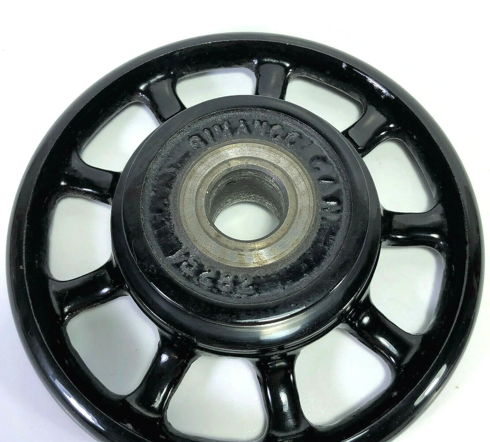 Singer Sewing Machine Spoked Balance Hand Wheel w Stop Motion Knob Simanco 15282 Black Rim - Image 4