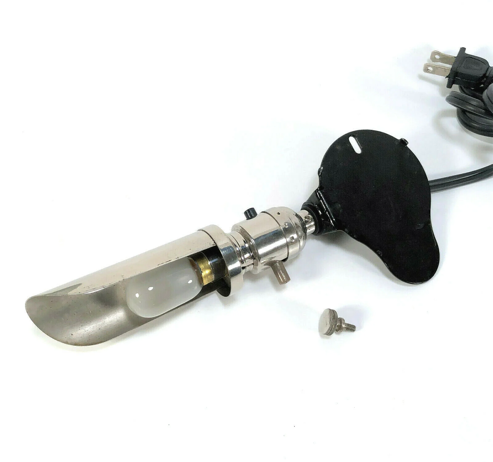Singer Treadle Sewing Machine Work Light Lamp Nickel Plate Original Simanco Part - Image 4