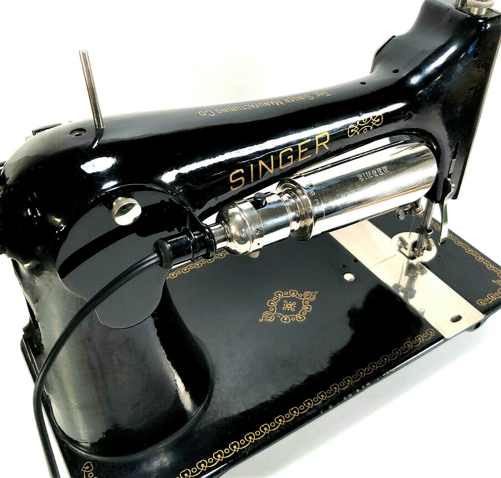 Singer Treadle Sewing Machine Work Light Lamp Nickel Plate Original Simanco Part - Image 7