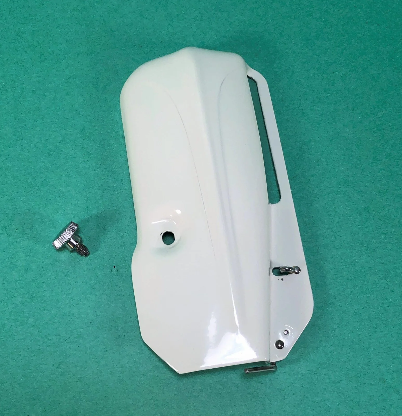 Singer White 221K Featherweight Side Face Plate Cover w Thumb Screw Simanco - Image 2
