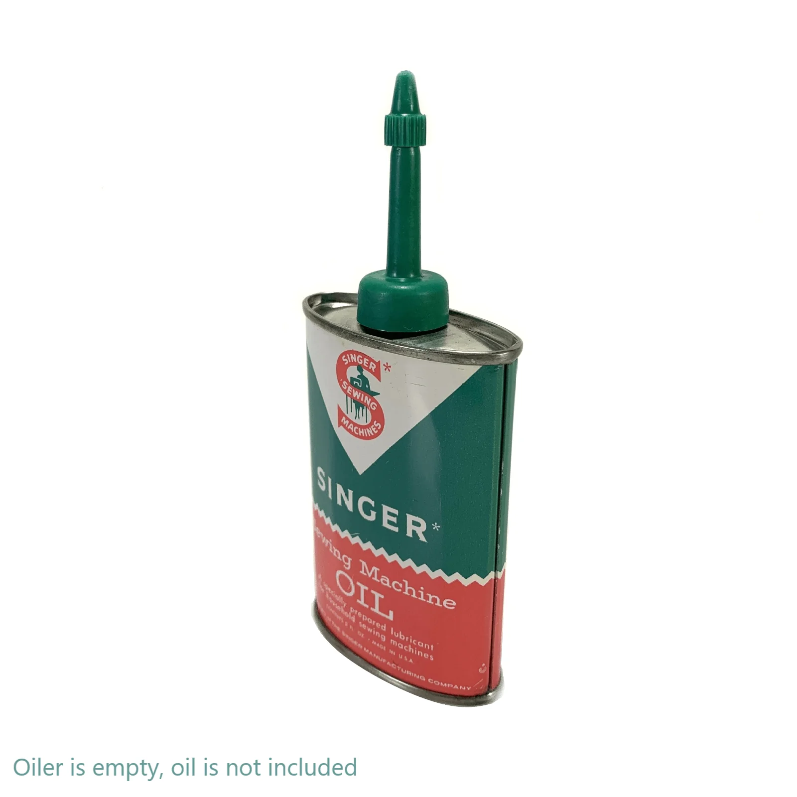 Vintage 60s Singer Sewing Machine 3 oz Oval Oil Can Handy Oiler - Image 2