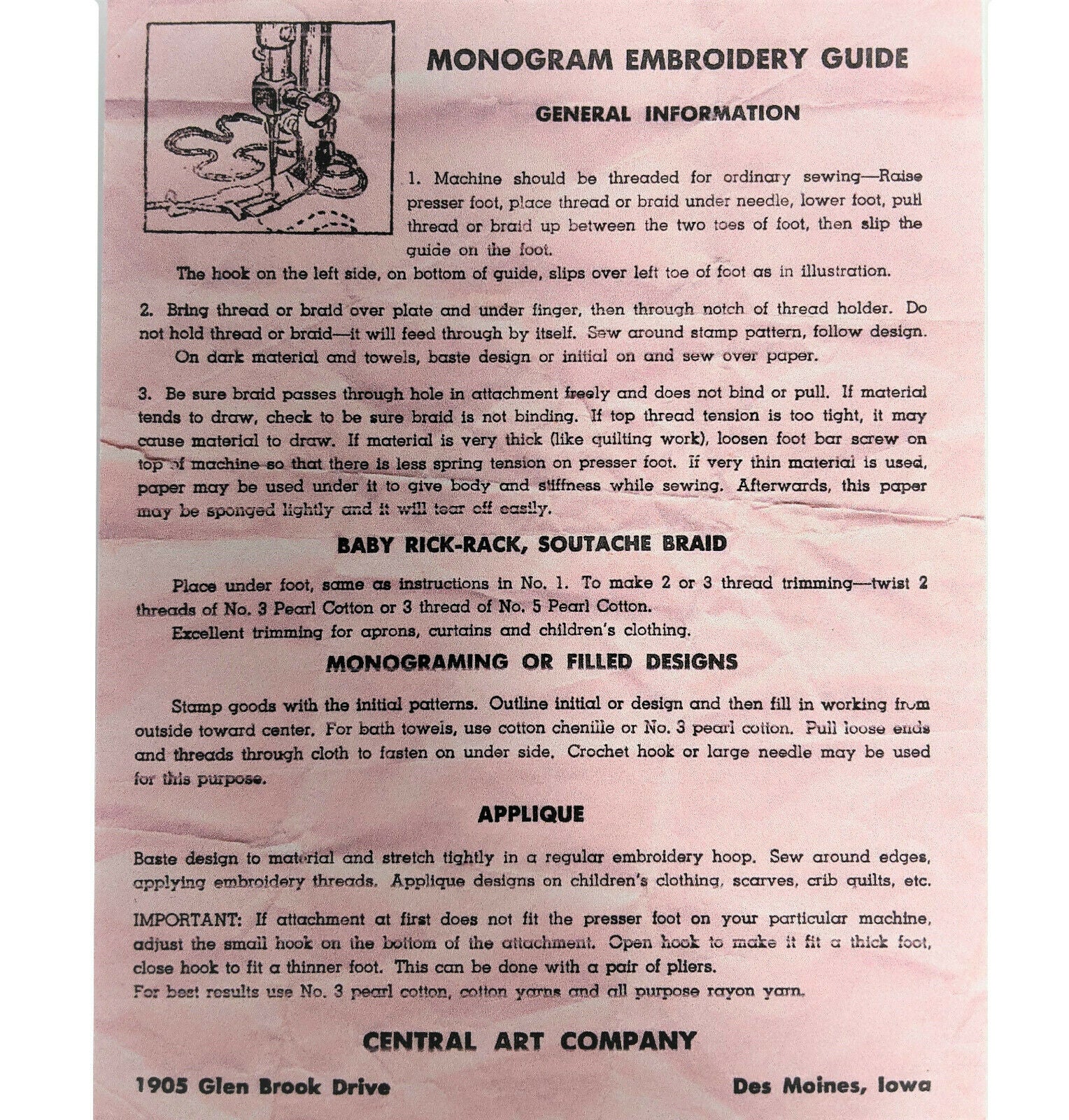 Vintage Sewing Machine Monogram Embroidery Braiding Guide Attachment - Image 3