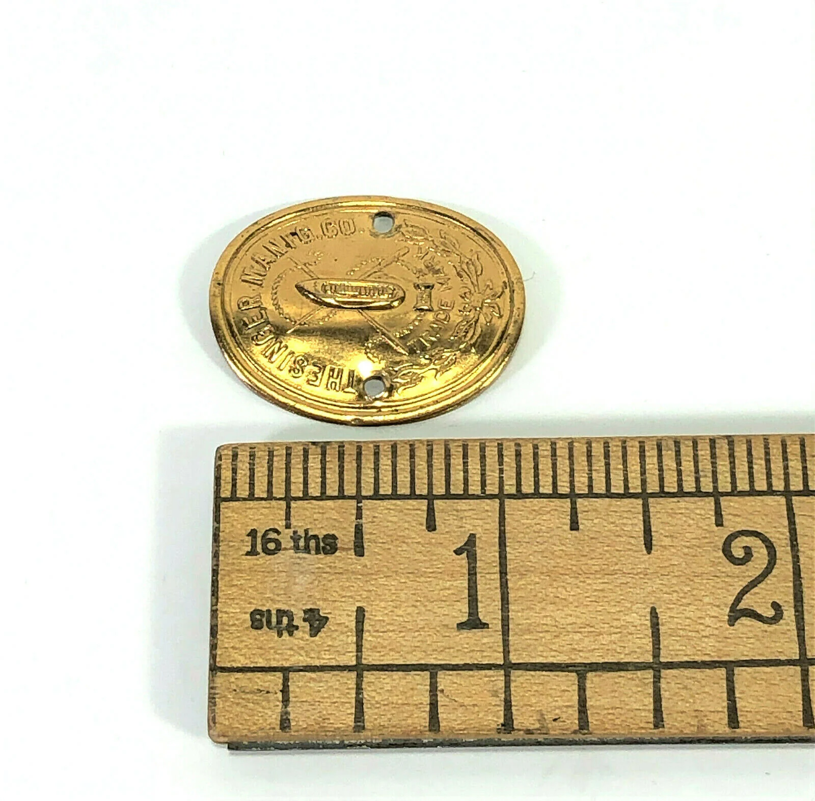 Vintage Singer 221 Featherweight Sewing Machine Brass Badge Emblem Medallion - Image 3
