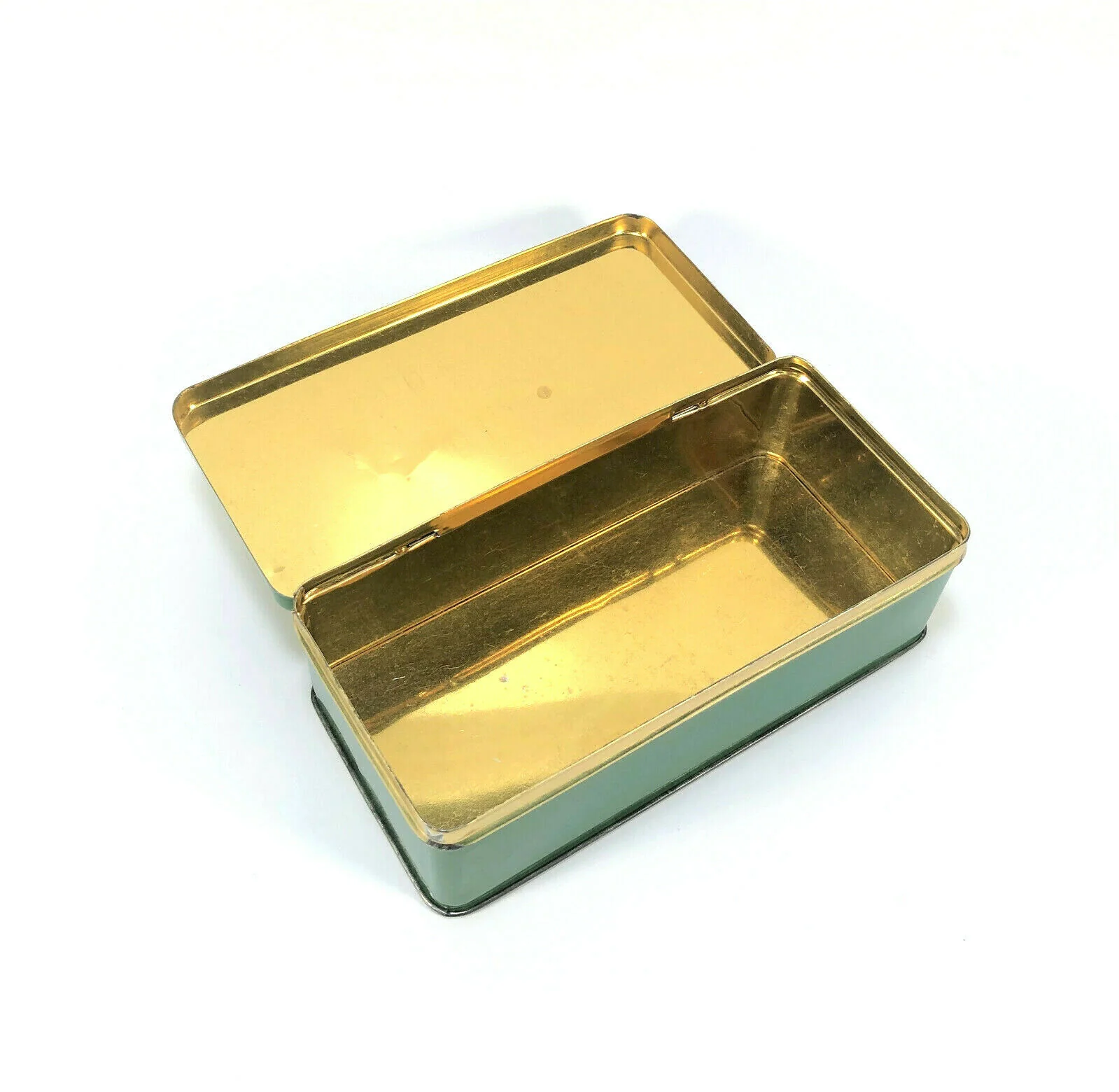 Vintage Singer Green Tin Attachment Accessory Case Simanco Original - Image 3