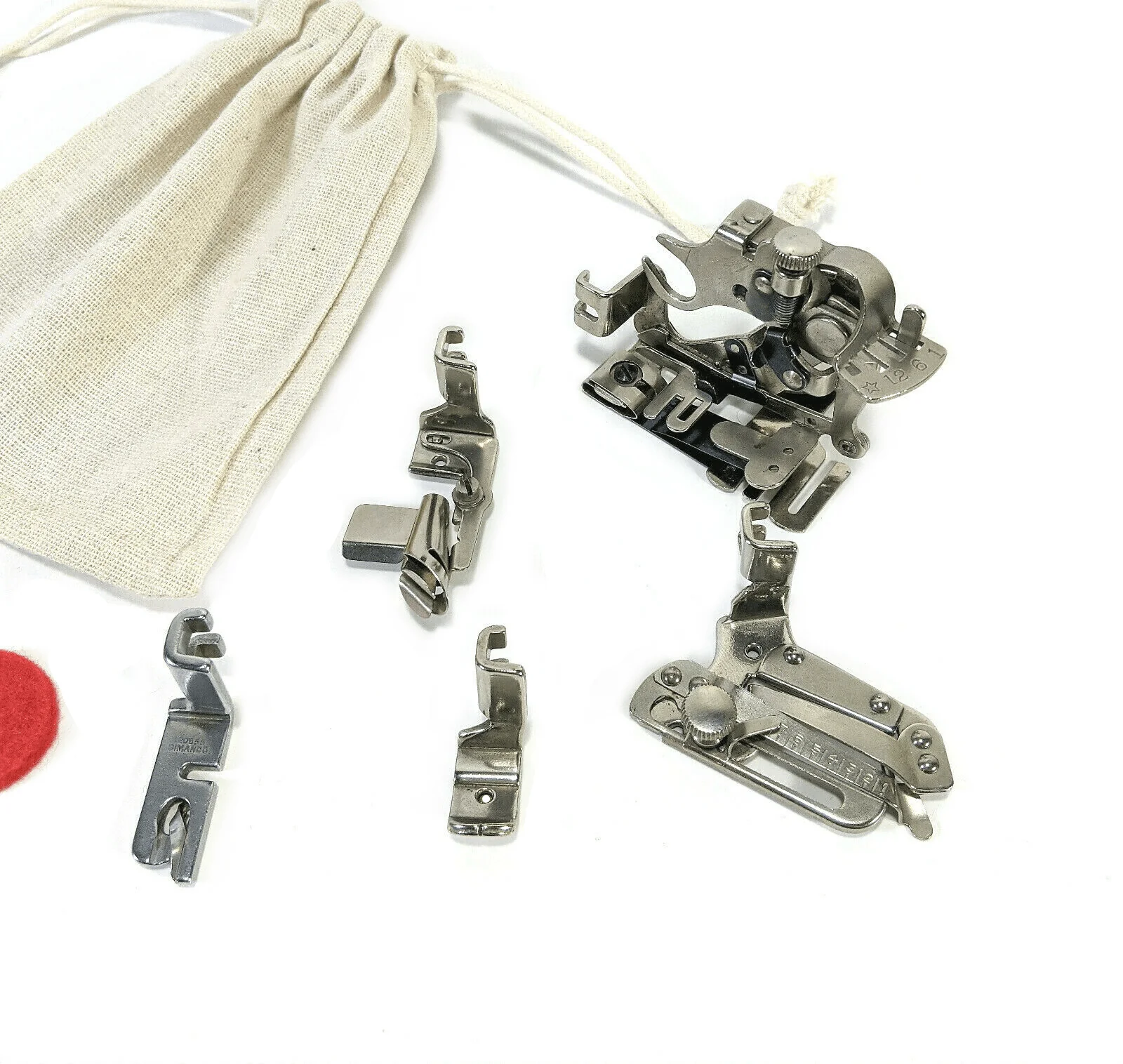 Vintage Singer Sewing Machine 5pc Low Shank Presser Foot Attachment Set Simanco - Image 2