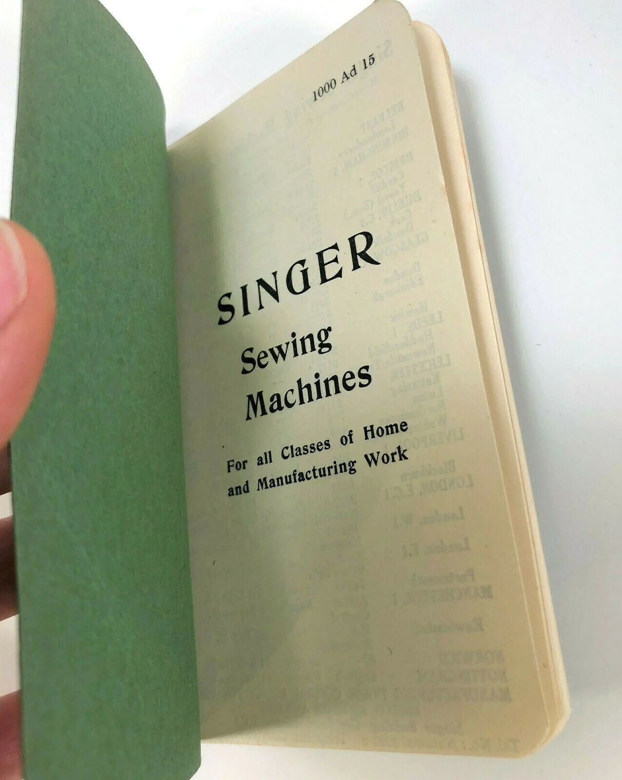 Vintage Singer Sewing Machine Advertising Pocket Notebook with Pencil - Image 3