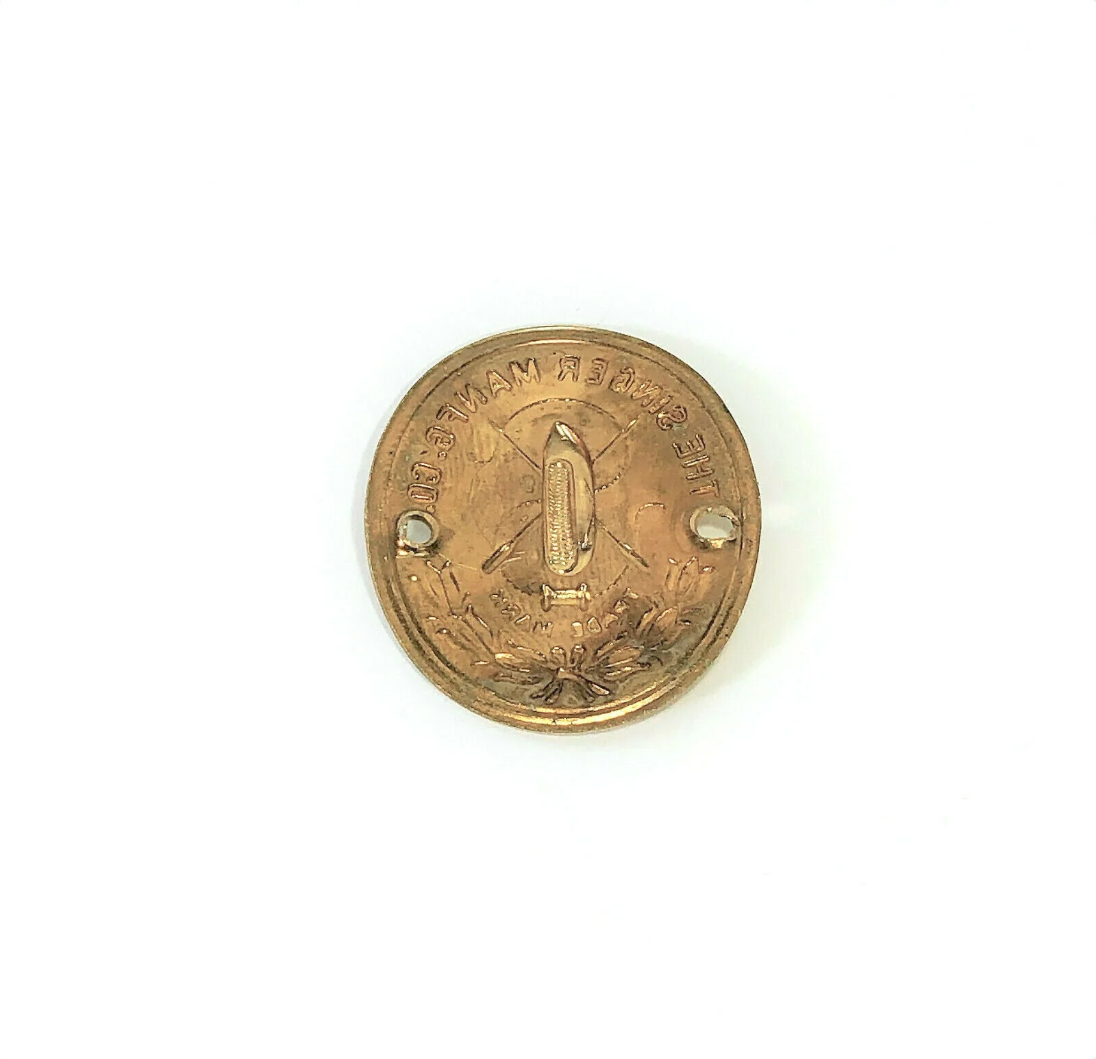 Vintage Singer Sewing Machine Brass Badge Emblem Medallion Large Full Size - Image 2
