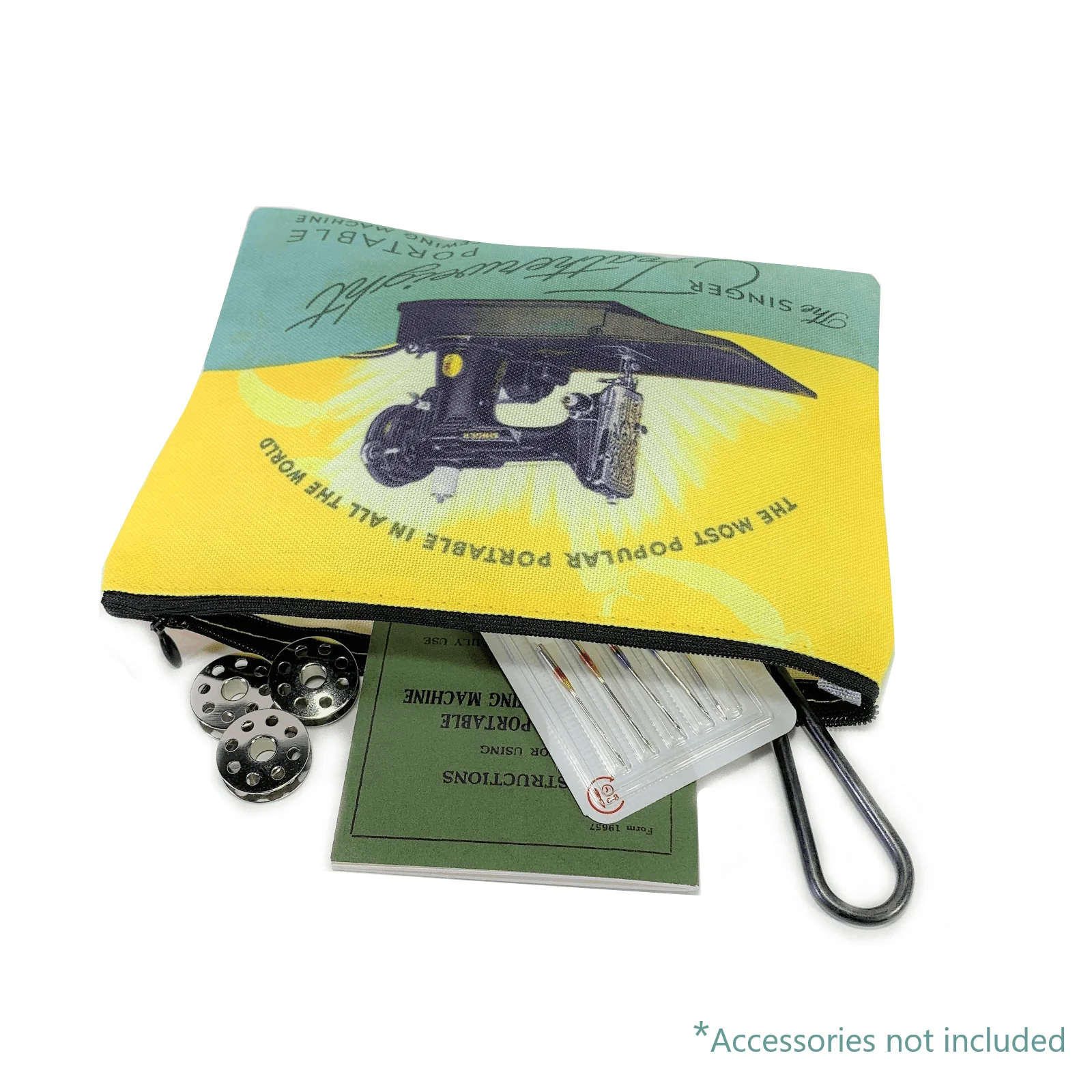 Zippered Accessory Pouch Bag featuring Singer Featherweight Sewing Machine Advertisement - Image 2