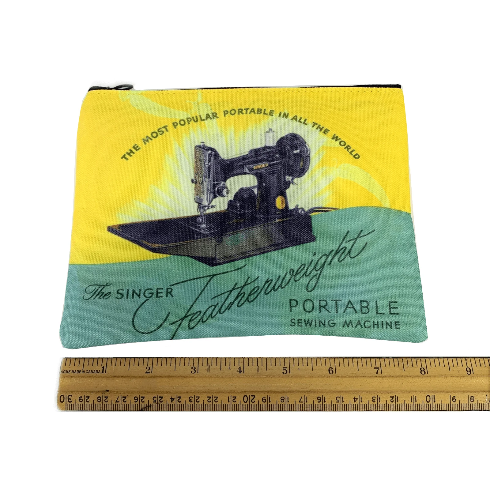 Zippered Accessory Pouch Bag featuring Singer Featherweight Sewing Machine Advertisement - Image 3